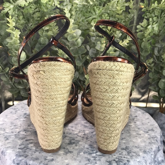 JustFab HowPosh Tortoise Brown 5.5” Espadrille Platform Wedges WMS 10☀️EUC☀️ - Picture 5 of 9